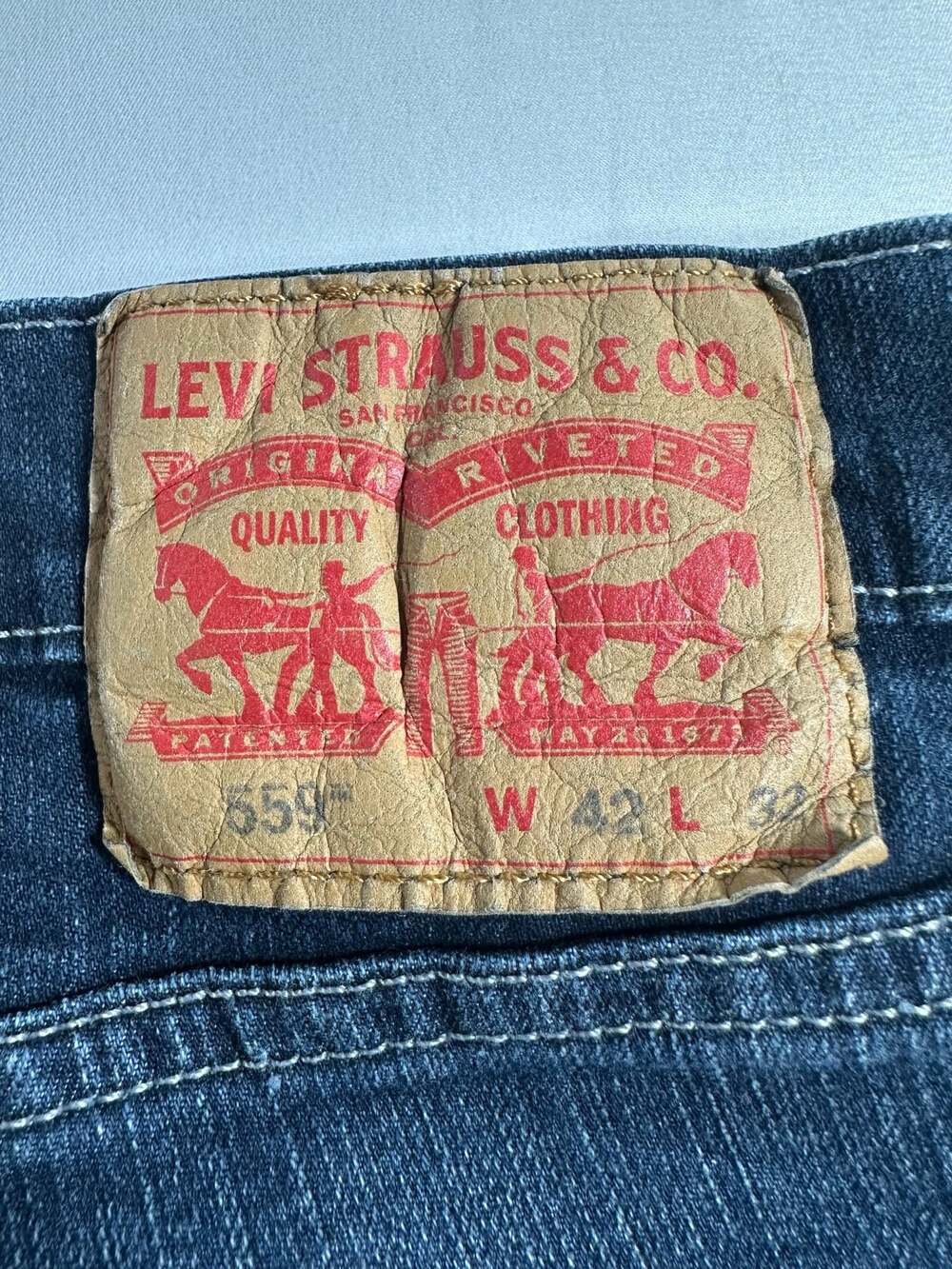 Levi's 559 Relaxed Straight Fit Waterless Jeans W42 L32 Mens - Picture 8 of 16